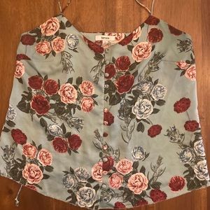 Kensie satin floral tank
